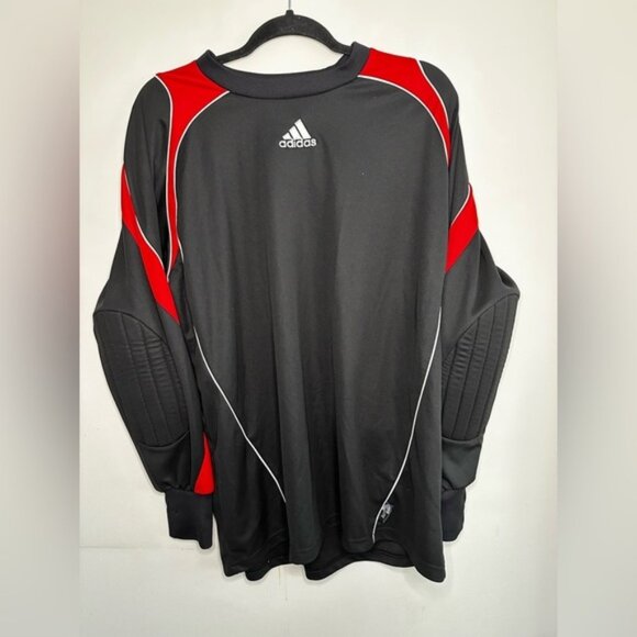 Men’s Red And Black Adidas Soccer Football Goalkeeper Goalie Long Sleeve Size LG - Picture 1 of 8